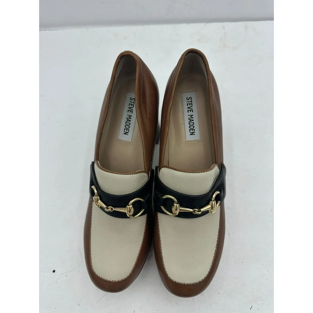 Steve Madden Womens Preppy Cinderella Horsebit Platform Loafers Size 8M Heels
